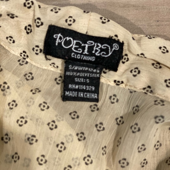 SOLD! Poetry Tan and Black Blouse - Picture 5 of 6